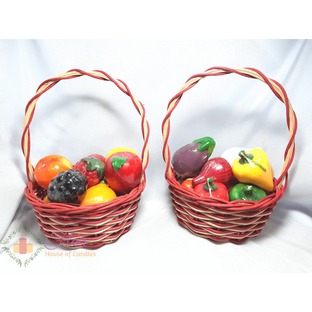 Flair Fruits & Vegetables Candle Basket Set | 10pcs Basket