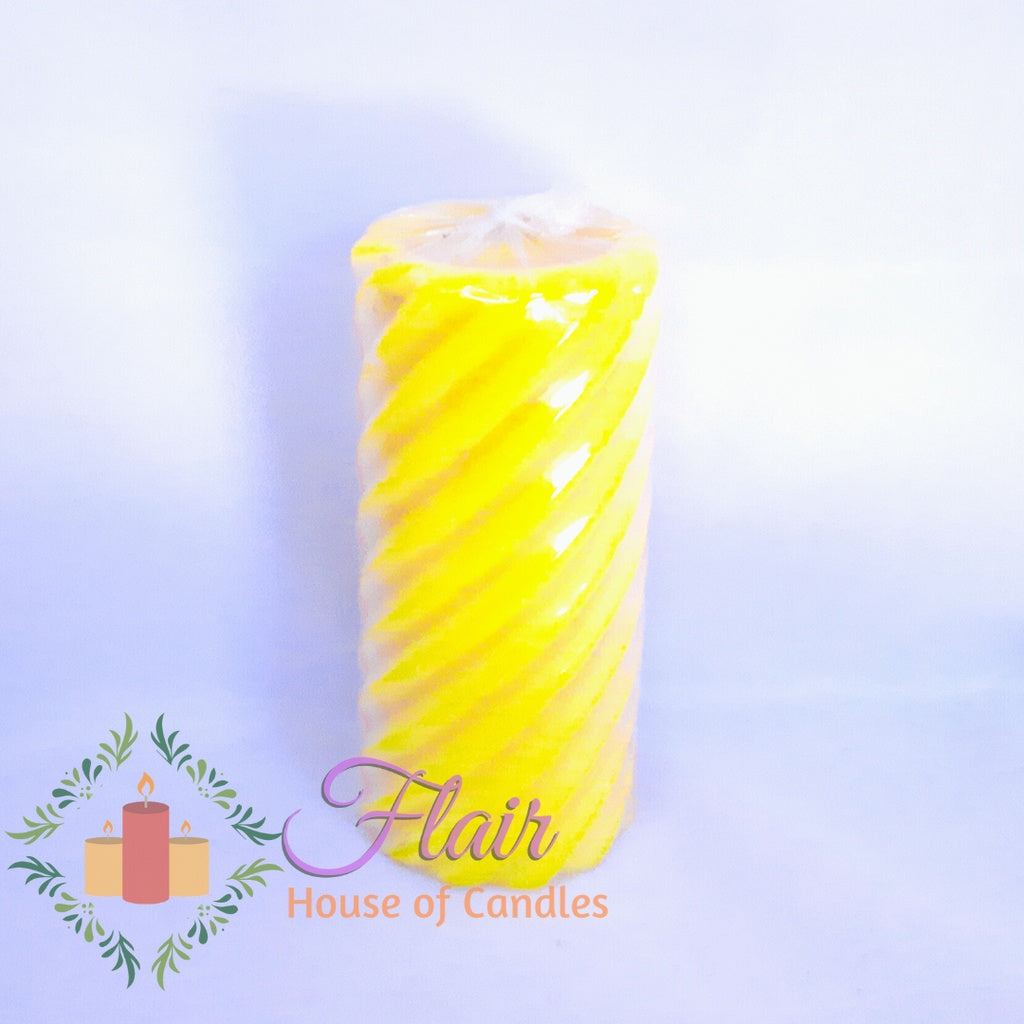 #709 Spiral Colored Pillar Candle