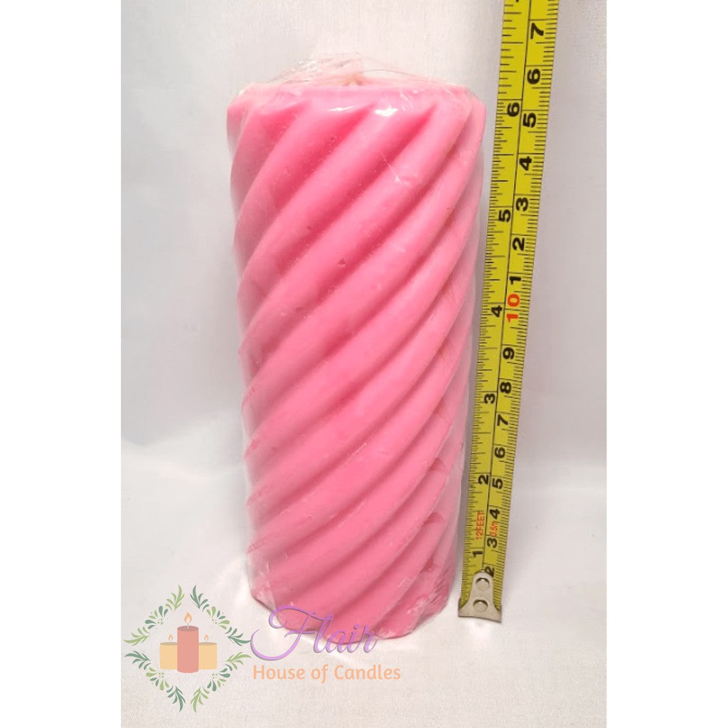 #709 Spiral Colored Pillar Candle