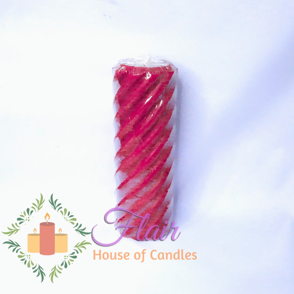 #708 Spiral Colored Pillar Candle