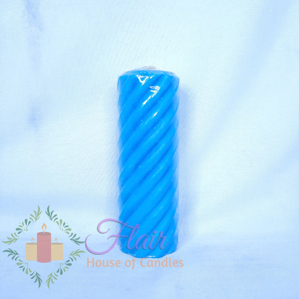 #708 Spiral Colored Pillar Candle