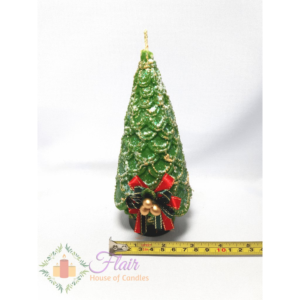 Flair Large Christmas Tree with Ribbon Candle 18cm Tall