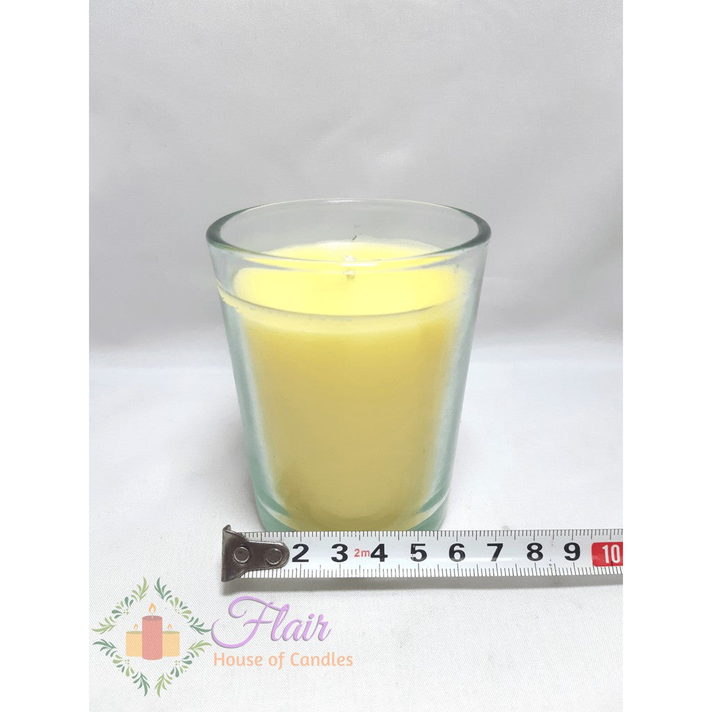 GC03 Large Yellow Votive Glass Candle 9cm Tall