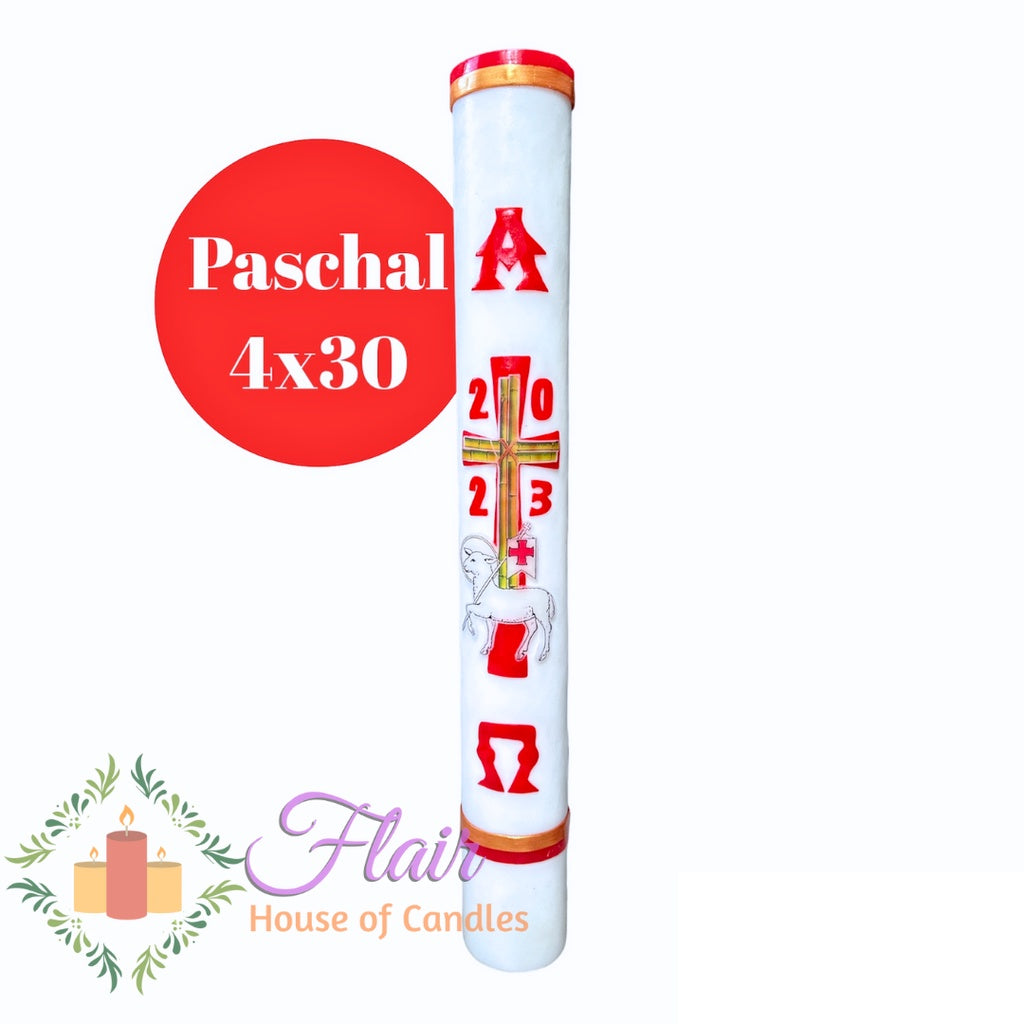 Flair 4 by 30 Inches Paschal Candle | Made to Order