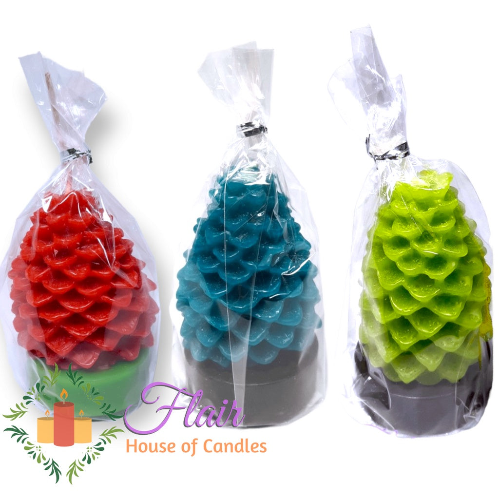 Flair Christmas Pine Cone Candle 9cm Tall