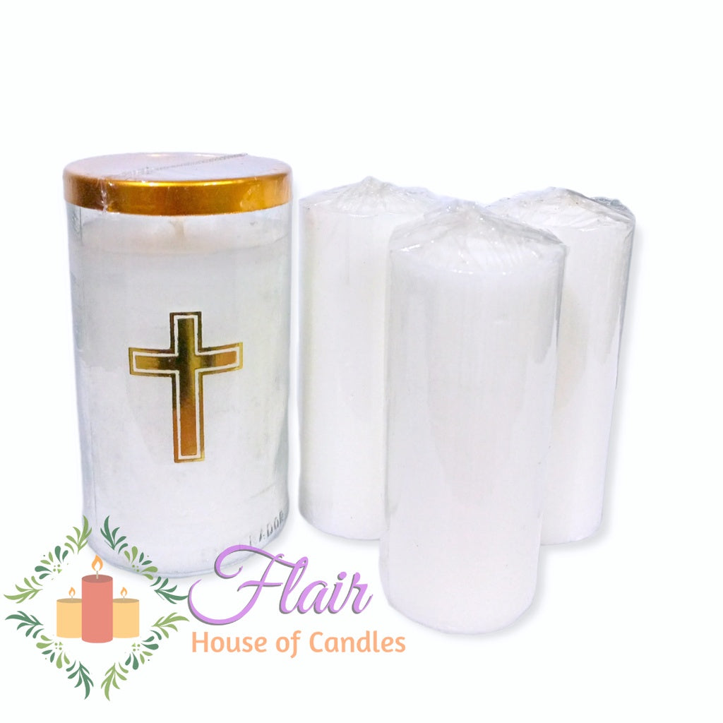 1pc Small Glass Candle with 3 Small Refiller Set