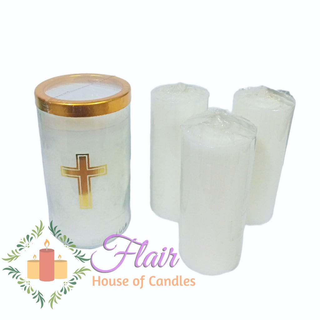 1pc Small Glass Candle with 3 Small Refiller Set