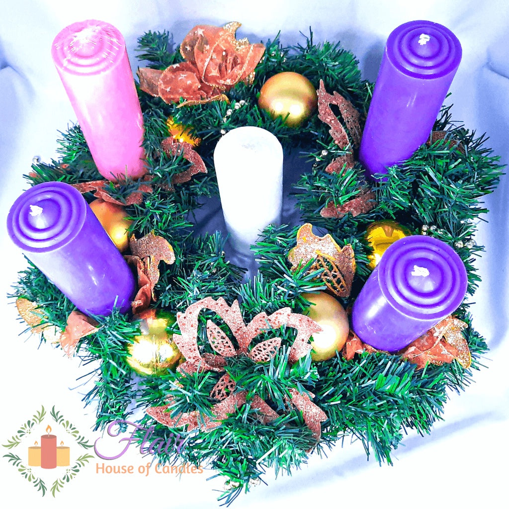 #507 Advent Candle Set with Wreath