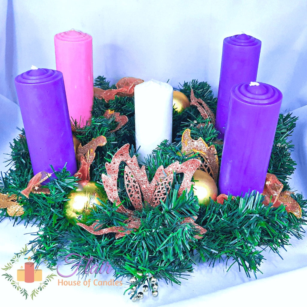 #507 Advent Candle Set with Wreath