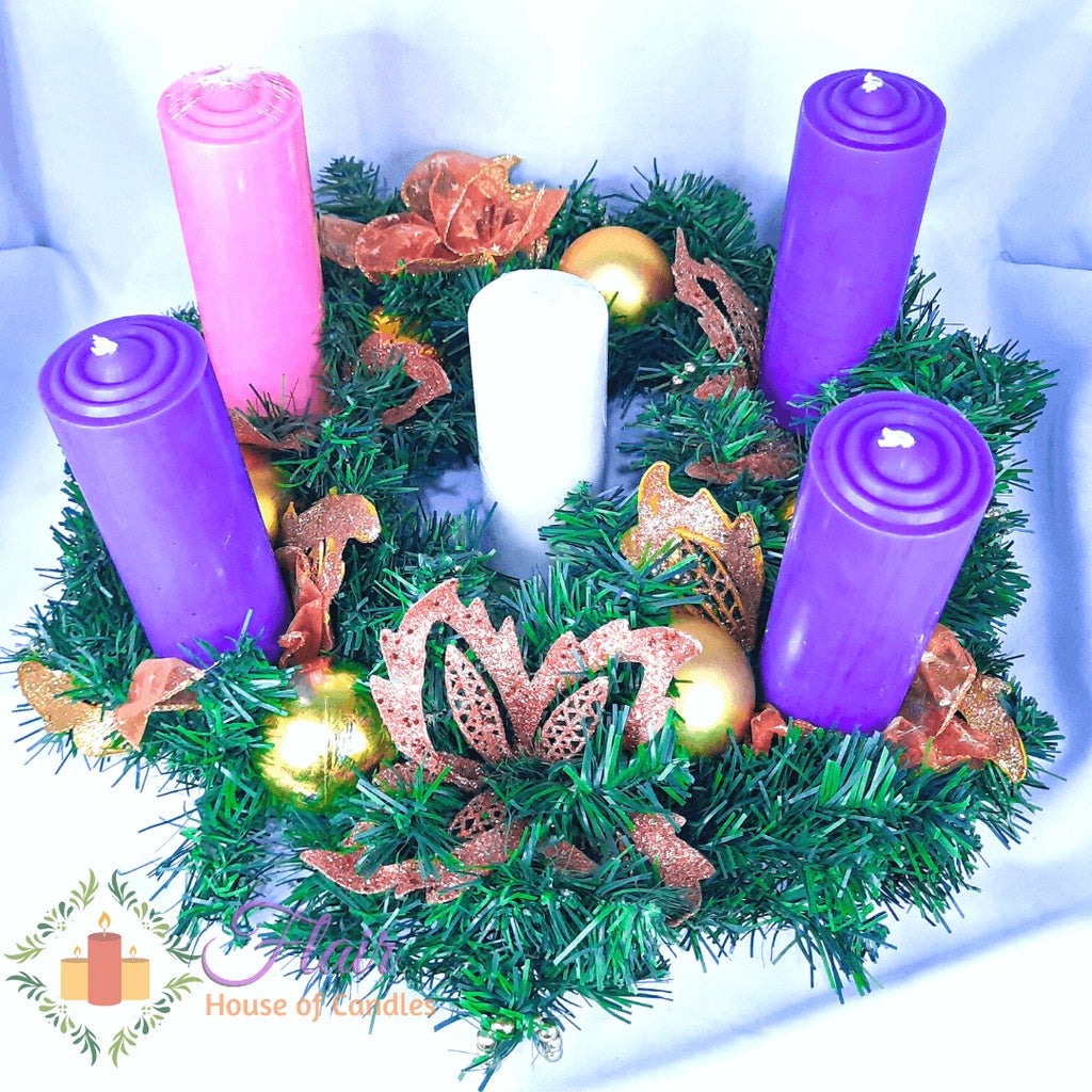 #507 Advent Candle Set with Wreath